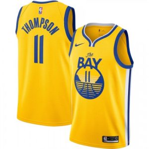 Men's Golden State Warriors Klay Prime Thompson #11 Nike Gold Finished Swingman Jersey Statement Edition Sports enthusiasts