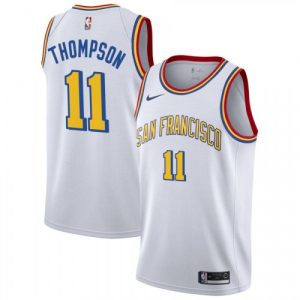 Men's Golden State Warriors Klay Thompson #11 White Enchanting Classics Swingman Jersey Classic Edition Join the elite! Get this exclusive jersey.