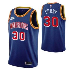 Men's Golden State Warriors Stephen Curry Marvelous #30 Blue 2021/22 75th Anniversary Jersey Classic Edition Sports enthusiasts