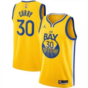 Men's Golden Stunning State Warriors Stephen Curry #30 Jordan Gold 2020/21 Swingman Jersey Statement Edition Proven quality! Invest in this reliable jersey.