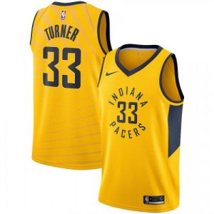 Men's Indiana Pacers Myles Magnificent Turner #33 Nike Gold Replica Swingman Jersey Statement Edition High - demand item! Order this sought - after jersey immediately.