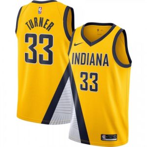 Men's Indiana Pacers Myles Turner #33 Nike Gold Top - notch Finished Swingman Jersey Statement Edition Collector's item! A rare addition to any collection.