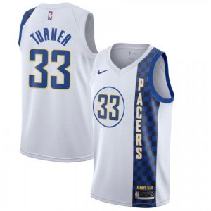 Men's Indiana Pacers Myles Turner #33 Nike White 2019/20 Finished Swingman Top - notch Jersey City Edition High - demand item! Order this sought - after jersey immediately.