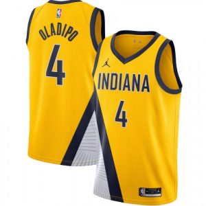Men's Indiana Pacers Victor Oladipo #4 Jordan Gold 202021 Swingman Luxurious Jersey Statement Edition For the true fans! Secure this authentic jersey now.