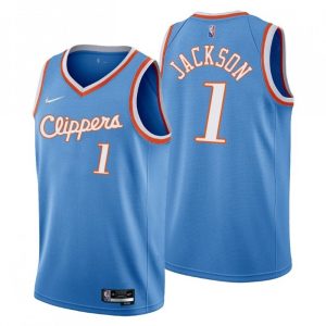 Men's Los Angeles Clippers Reggie Jackson #1 Nike Top - notch Blue 2021 Swingman NBA Jersey City Edition Gift idea! Surprise a sports fan with this amazing jersey.