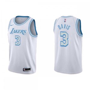 Men's Los Angeles Lakers Anthony Davis #3 Nike White 2020/21 Swingman Jersey City Edition Stylish Experience luxury! Order this high - end jersey.