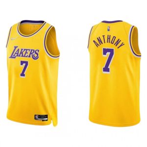 Men's Los Angeles Lakers Carmelo Exceptional Anthony #7 Nike Gold 2021/22 Swingman Jersey Icon Edition Stand out from the crowd! Wear this eye - catching jersey.