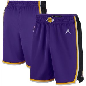 Men's Los Angeles Lakers Jordan Glamorous Brand Purple 2020/21 Performance Swingman Short Association Edition Authentic look! Wear this genuine jersey.