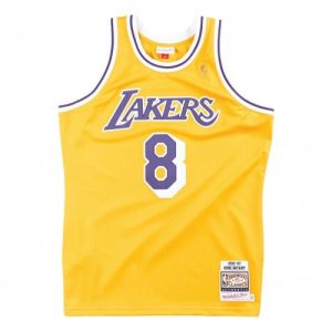 Men's Los Angeles Lakers Kobe Bryant Prime #8 Throwback Yellow 1996 97 Hardwood Classics Jersey Upgrade your fan gear! Order this premium jersey today.