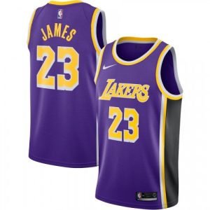 Men's Los Angeles Lakers LeBron James #23 Purple Swingman Jersey Statement Outstanding Edition Sports enthusiasts