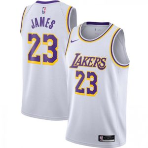 Men's Los Angeles Lakers LeBron James #23 White Swingman Jersey Association Fabulous Edition Sports enthusiasts