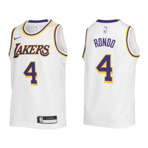 Men's Los Angeles Lakers Rajon Rondo #4 Nike White Swingman NBA Jersey Association Edition Fantastic For a short time only! Don't miss out on this fantastic jersey.
