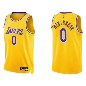 Men's Los Sophisticated Angeles Lakers Russell Westbrook #0 Nike Gold 2021/22 Swingman Jersey Icon Edition Collectors