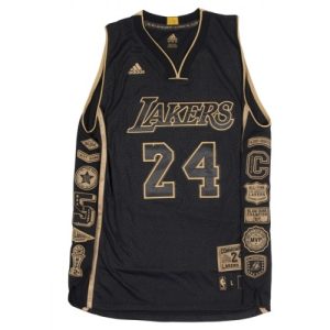 Men's Marvelous Los Angeles Lakers Kobe Bryant #24 Black Commemorative Career Achievement Jersey Don't be left out! Get this stylish jersey and show your team pride.