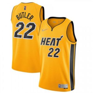 Men's Miami Heat Jimmy Butler #22 Nike Yellow 20/21 Stunning Swingman Jersey Earned Edition Sports enthusiasts
