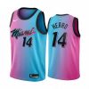 Men's Miami Heat Tyler Premium - grade Herro #14 Blue&Pink 20/21 Swingman Jersey City Edition Customizable! Personalize this great jersey.