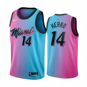 Men's Miami Heat Tyler Premium - grade Herro #14 Blue&Pink 20/21 Swingman Jersey City Edition Customizable! Personalize this great jersey.