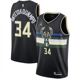 Men's Milwaukee Bucks Antetokounmpo #34 Jordan Black 20/21 Swingman Jersey Statement Stylish Edition Best - selling! Order this popular jersey before it's out of stock.