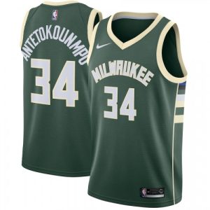 Men's Milwaukee Bucks Giannis Antetokounmpo #34 Green Swingman Jersey Icon Delightful Edition Designed for performance! Get this functional jersey.