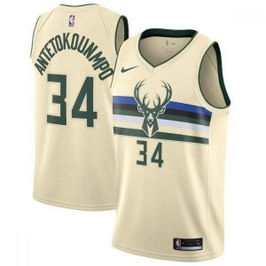 Men's Milwaukee Bucks Giannis Antetokounmpo #34 Nike Cream Swingman Jersey Distinguished City Edition Limited edition! Don't miss your chance to own this unique jersey.