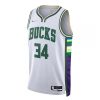 Men's Milwaukee Bucks Giannis Antetokounmpo #34 Nike White Refined 21/22 Swingman NBA Jersey City Edition Celebrate your team! Order this commemorative jersey.