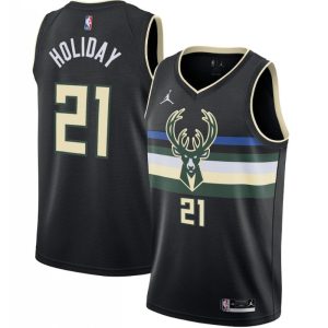 Men's Milwaukee Bucks Jrue Holiday #21 Jordan Black Fantastic 2020/21 Swingman Jersey Statement Edition Hurry! Exclusive offer. Get your hands on this outstanding jersey right away.