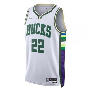 Men's Milwaukee Bucks Khris Terrific Middleton #22 Nike White 2021/22 Swingman NBA Jersey City Edition Fan favorite! Join thousands who love this premium jersey.