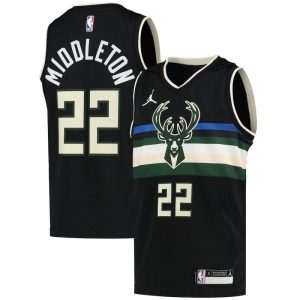 Men's Milwaukee Bucks Middleton #22 Jordan Black 20/21 Swingman Jersey Statement Edition Exceptional Gift idea! Surprise a sports fan with this amazing jersey.