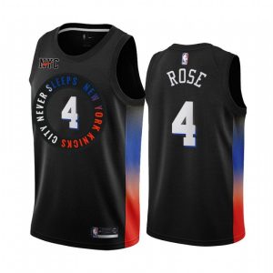 Men's New York Knicks Derrick Rose #4 Nike High - quality Black 202021 Swingman Jersey City Edition For the true fans! Secure this authentic jersey now.