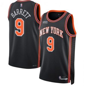 Men's New York Knicks RJ Barrett #9 Nike Black 2021/22 Swingman NBA Dashing Jersey City Edition Customizable! Personalize this great jersey.