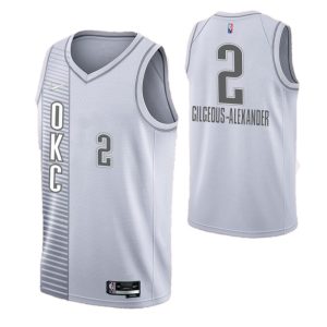 Men's Oklahoma City Thunder Alexander #2 Nike White 2021/22 Premium Swingman NBA Jersey City Edition Experience luxury! Order this high - end jersey.