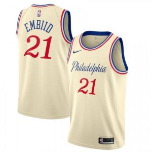 Men's Philadelphia 76ers Joel Embiid #21 Nike Cream 2019/20 Finished Swingman Jersey City Terrific Edition Best - selling! Order this popular jersey before it's out of stock.
