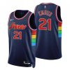 Men's Philadelphia 76ers Joel Embiid #21 Nike Navy 2021/22 Swingman NBA Prime Jersey City Edition Team spirit! Show it off with this awesome jersey.