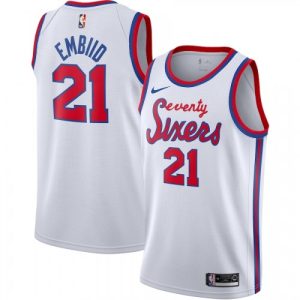 Men's Philadelphia 76ers Joel Embiid #21 White Hardwood Classics Finished Swingman Jersey Magnificent Unbeatable style! Get this stylish jersey now.