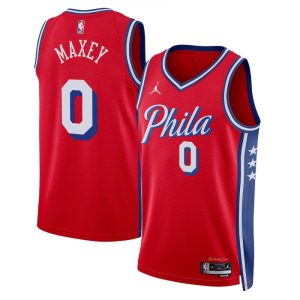 Men's Philadelphia 76ers Tyrese Maxey #0 Jordan Red Swingman NBA Delightful Jersey Icon Edition Be the first! Order this trendy jersey ahead of the crowd.