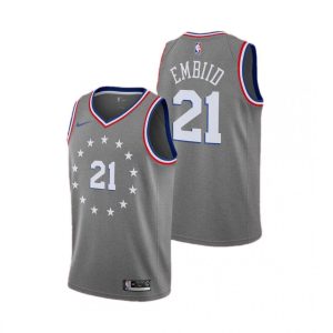 Men's Philadelphia Dashing 76ers Joel Embiid #21 Gray Swingman Jersey City Edition Authentic look! Wear this genuine jersey.