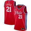 Men's Philadelphia Enchanting 76ers Joel Embiid #21 Jordan Red 2021 Swingman Jersey Statement Edition Limited stock! Be quick and grab this must - have jersey to support your team.