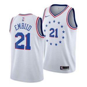 Men's Philadelphia Magnificent 76ers Joel Embiid #21 White Swingman Jersey City Edition Be the first! Order this trendy jersey ahead of the crowd.