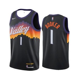 Men's Phoenix Suns Devin Booker Delightful #1 Nike Black 2021 Swingman Jersey City Edition Gift idea! Surprise a sports fan with this amazing jersey.