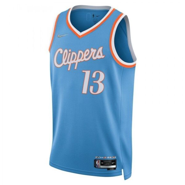 Men's Prime Los Angeles Clippers Paul George #13 Nike Blue 2021 Diamond Swingman Jersey City Edition - Image 2