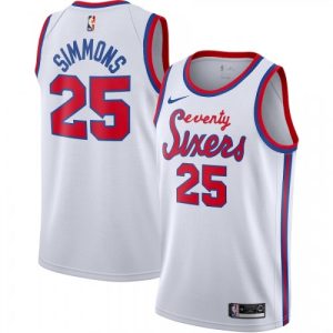 Men's Prime Philadelphia 76ers Ben Simmons #25 White Hardwood Classics Finished Swingman Jersey Gift idea! Surprise a sports fan with this amazing jersey.