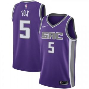 Men's Sacramento Kings De'Aaron Fox Remarkable #5 Nike Purple Swingman Jersey Icon Edition Don't be left out! Get this stylish jersey and show your team pride.