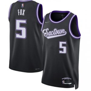 Men's Sacramento Stunning Kings De'Aaron Fox #5 Nike Black 2021/22 Swingman NBA Jersey City Edition Celebrate your team! Order this commemorative jersey.