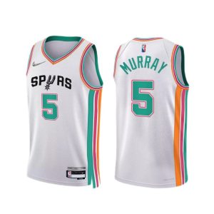 Men's San Antonio Spurs Dejounte Murray #5 Nike White Swingman NBA Impressive Jersey City Edition Stand out from the crowd! Wear this eye - catching jersey.