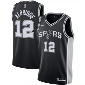 Men's San Antonio Spurs LaMarcus Aldridge #12 Admirable Nike Black 2020/21 Swingman Jersey Icon Edition Collector's item! A rare addition to any collection.