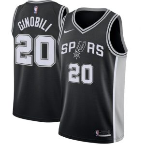 Men's San Antonio Spurs Manu Ginobili Outstanding #20 Nike Black 2020/21 Swingman Jersey Icon Edition Customizable! Personalize this great jersey.