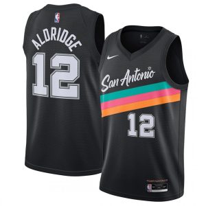 Men's San Antonio Spurs Stunning Lamarcus Aldridge #12 Nike Black 20/21 Swingman Jersey City Edition Celebrate your team! Order this commemorative jersey.