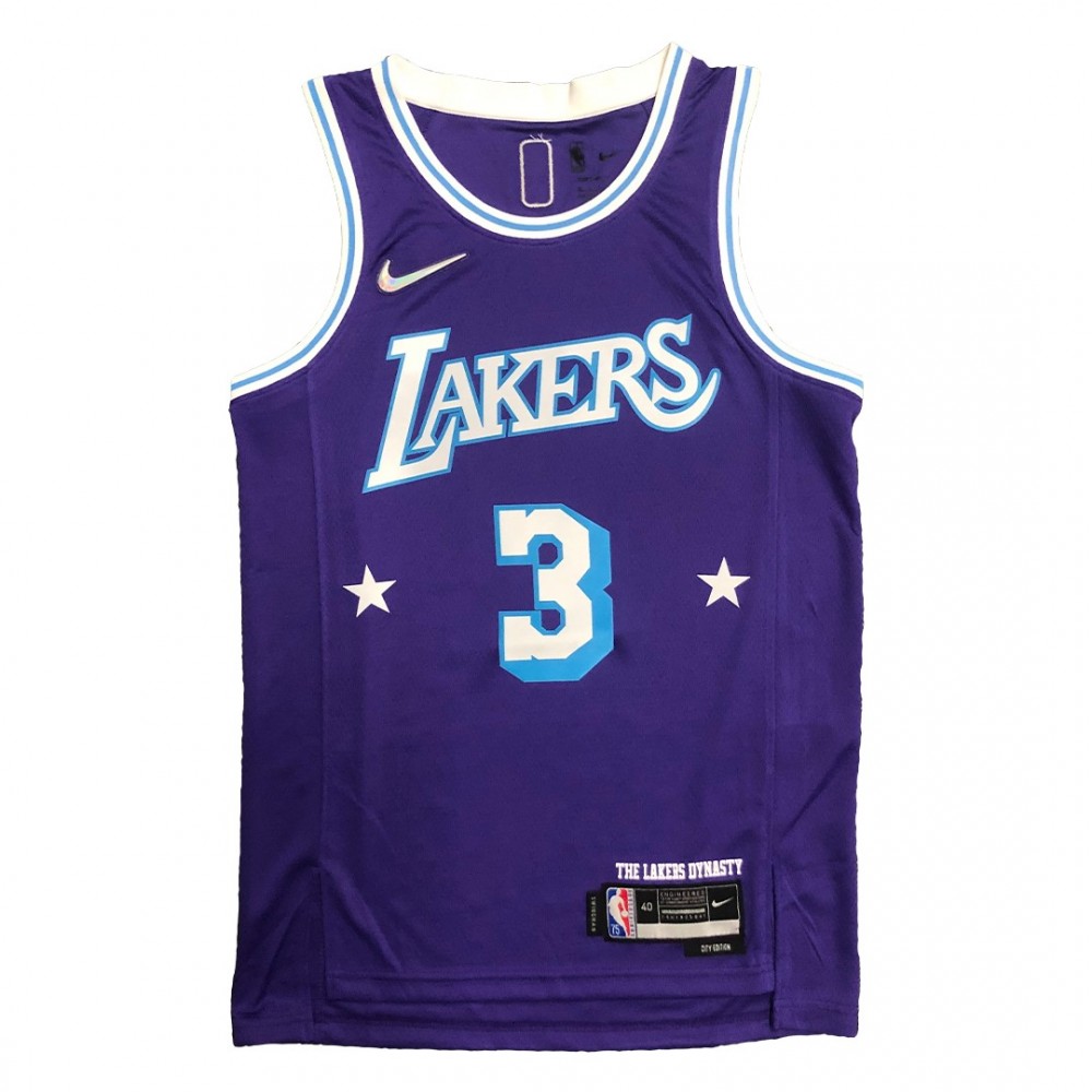Men's Sophisticated LosAngeles Lakers Anthony Davis #3 Nike Purple 2021/22 Swingman NBA Jersey City Edition - Image 2