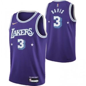 Men's Sophisticated LosAngeles Lakers Anthony Davis #3 Nike Purple 2021/22 Swingman NBA Jersey City Edition Gift idea! Surprise a sports fan with this amazing jersey.