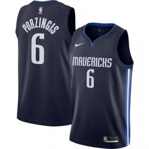 Men's Superior Dallas Mavericks Kristaps Porzingis #6 Navy Finished Swingman Jersey Statement Edition Team spirit! Show it off with this awesome jersey.